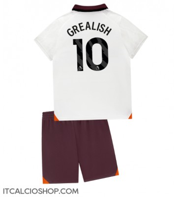 Manchester City Jack Grealish #10 Seconda Maglia Bambino 2023-24 Manica Corta (+ Pantaloni corti)